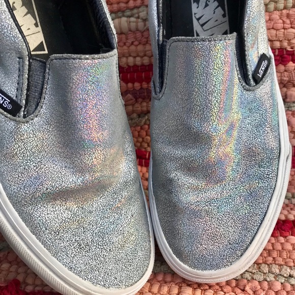 holographic slip on vans